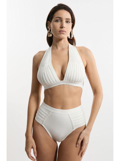 KAREN MILLEN Bandage Sheer Stripe Halter Neck Top