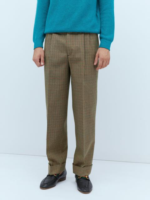 GUCCI Check Wool Tailored Pants