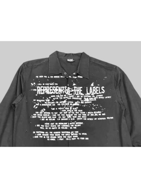 Other Designers Japanese Brand - Badger Anarchy Poem Seditionaries Distressed Button Up Shirt