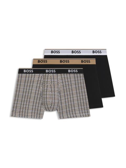 BOSS THREE-PACK OF STRETCH COTTON BOXER BRIEFS