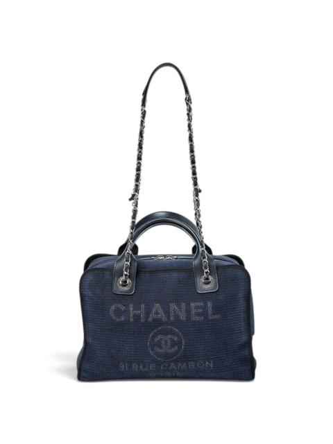 CHANEL Deauville cloth handbag