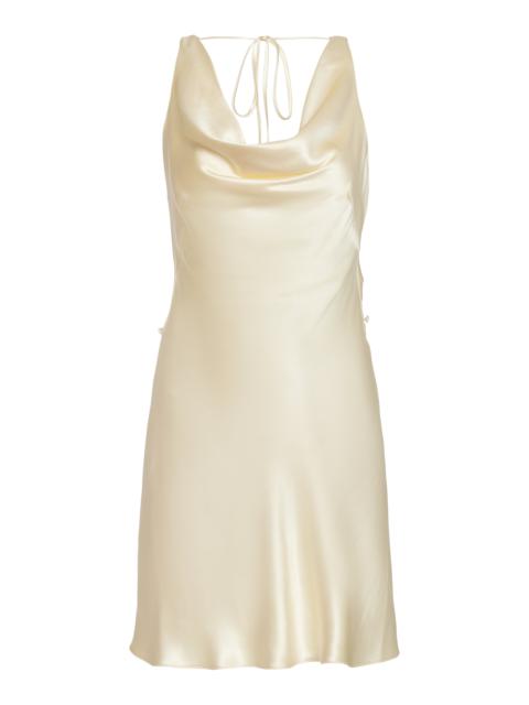 Mirror Palais Cowl Mini Dress ivory