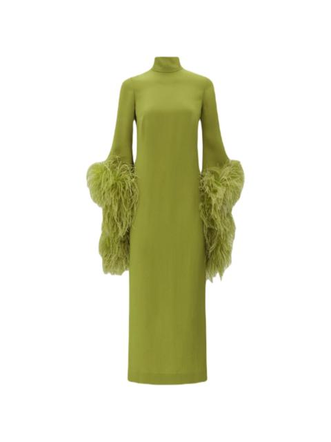 Taller Marmo Del Rio feather-trim midi dress