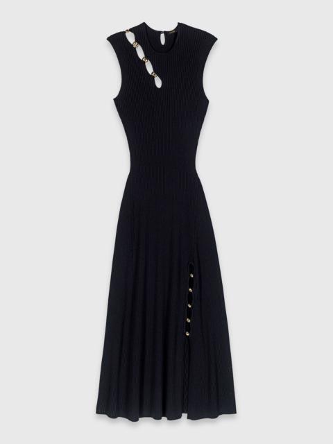 maje Cutaway rib knit maxi dress