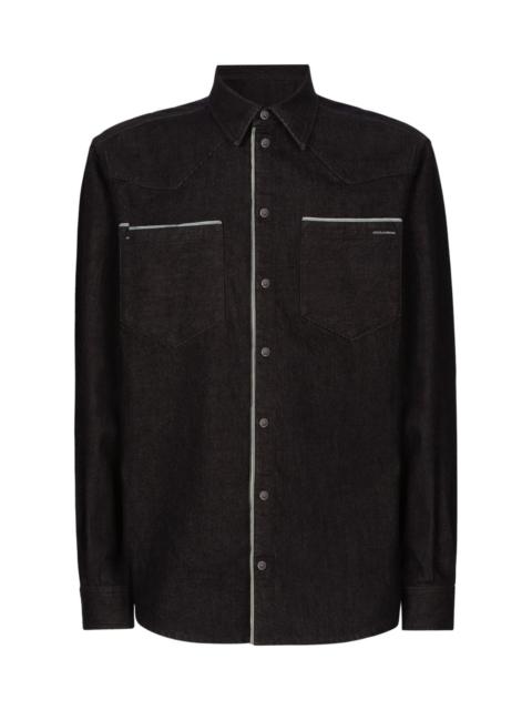 Dolce & Gabbana CONSTRASTIM-TRIM DENIM SHIRT