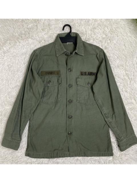 Vintage 1969 US Army Shirt Man's Cotton Sateen OG