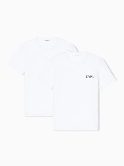 EMPORIO ARMANI TWO-PACK OF STRETCH JERSEY FITTED LOUNGEWEAR T-SHIRTS