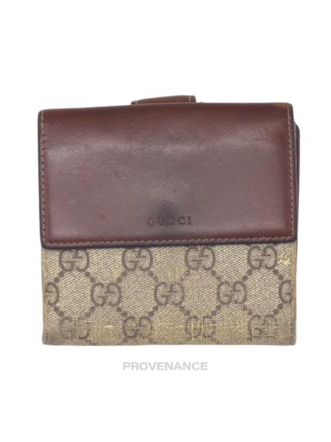 GUCCI Gucci Trifold Wallet - GG Supreme Brown