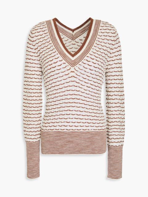 VERONICA BEARD Zinya crochet-knit cotton-blend sweater
