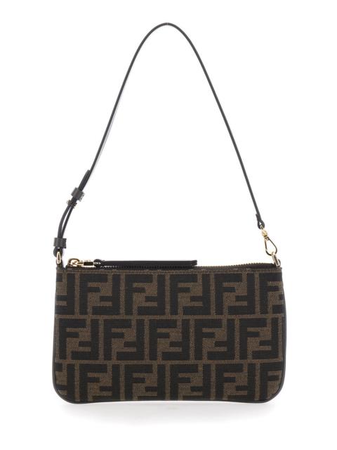FENDI Fendi Women Brown Crossbody Bag With Zip-Up Closure And All-Over Ff Motif In Fabric Woman