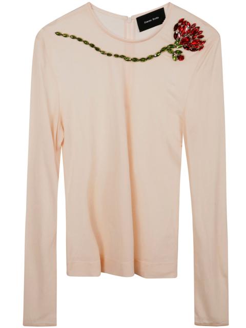 Simone Rocha Simone Rocha Women Sheer Fitted Ballet Mesh Top With Embroidered