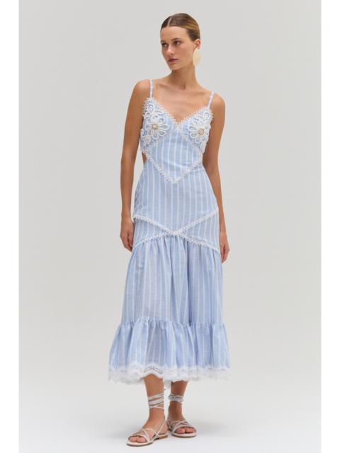 PatBO MARINE LINEN CUT OUT MIDI DRESS