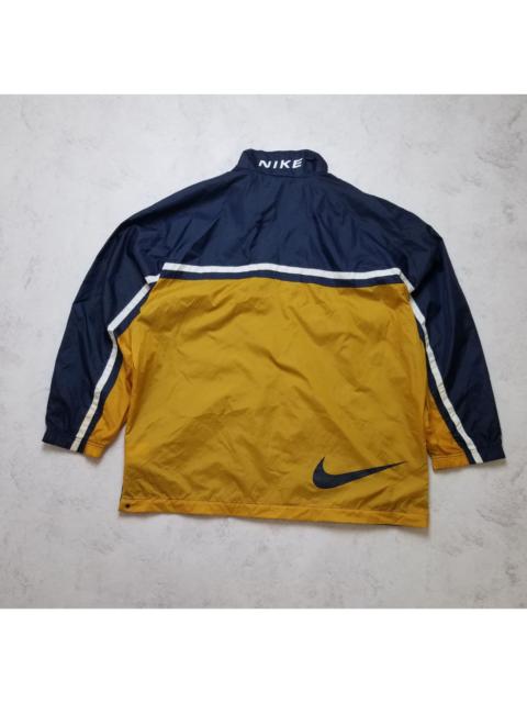 Nike Vintage Nike 90s Windbreaker Jacket Lined Navy Blue Mustard