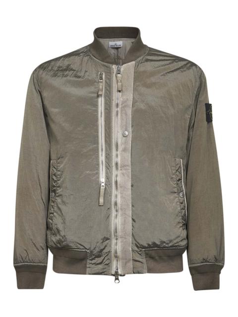 Stone Island Green iridescent Nylon Metal bomber jacket