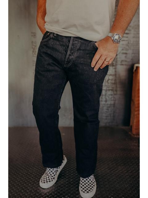 Iron Heart 16OZ SLUBBY SELVEDGE DENIM STRAIGHT CUT JEANS - INDIGO OVERDYED BLACK IH-634S-SLBOD