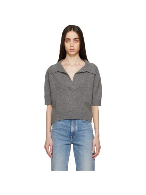KHAITE Gray Shrunken Jo Sweater