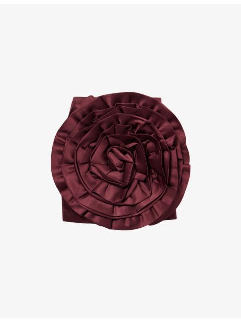 ROTATE Satin Flower Woven Mini Skirt