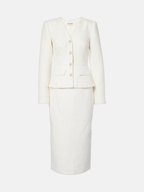 self-portrait Bridal bouclé midi dress