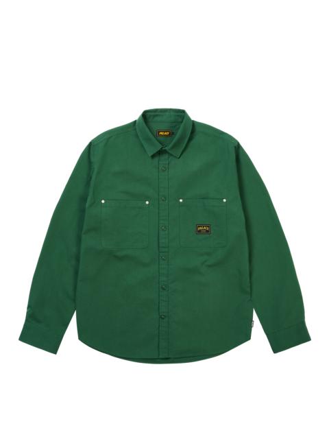 PALACE COTTON TWILL OVERSHIRT WASHED GREEN