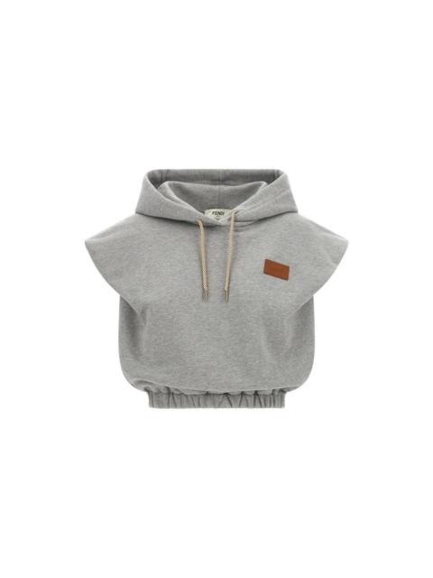 FENDI FENDI $1150 Gray Jersey Sweatshirt New & Authentic (Women's