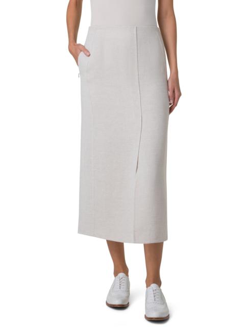 AKRIS Akris Double Face Linen Blend Pencil Skirt in Greige at Nordstrom