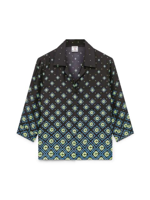 CASABLANCA Degrade Monogram Long Sleeve Silk Shirt
