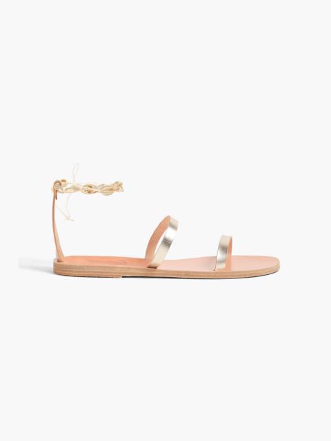 ANCIENT GREEK SANDALS Smirni embellished metallic leather sandals