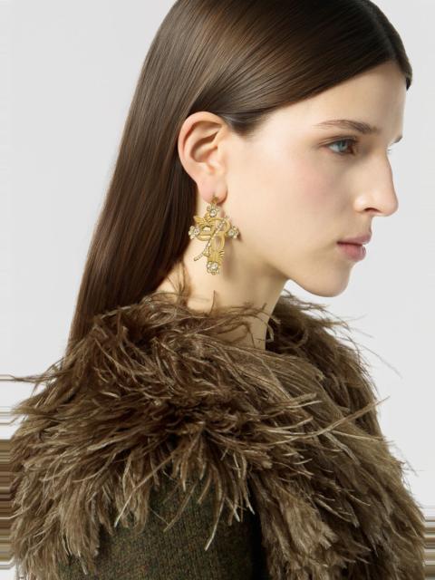 Blumarine METAL B MONOGRAM EARRINGS WITH STONES