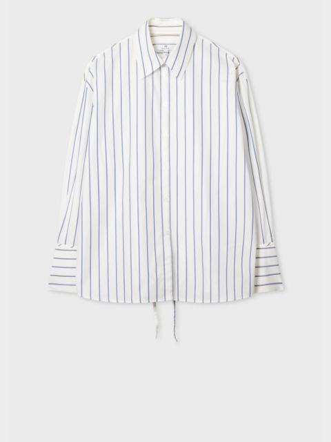 Paul Smith Women's Blue Cotton Stripe Shirt
