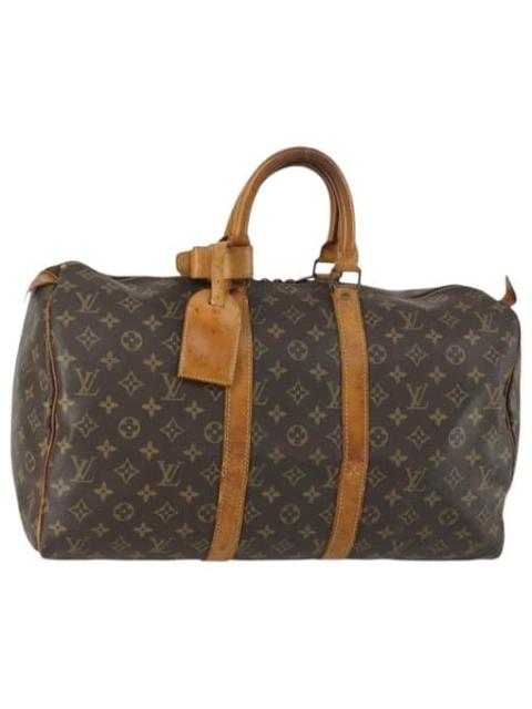 Louis Vuitton Keepall leather travel bag