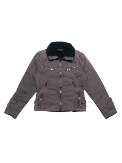 Lad Musician ARCHIVE🔥Lad Bikers Jacket Acrylic Sherpa Lined Jacket Fedad