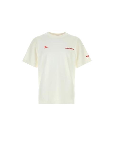 Burberry BURBERRY White Cotton Equestrian Knight T Shirt New & Authen