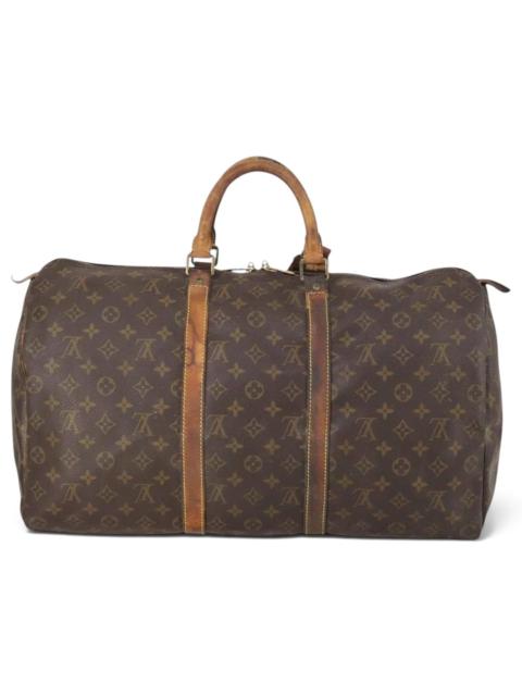 Louis Vuitton Keepall leather travel bag