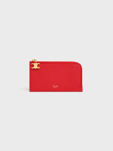 CELINE LONG ZIPPED CARD HOLDER IN GRAINED CALFSKIN