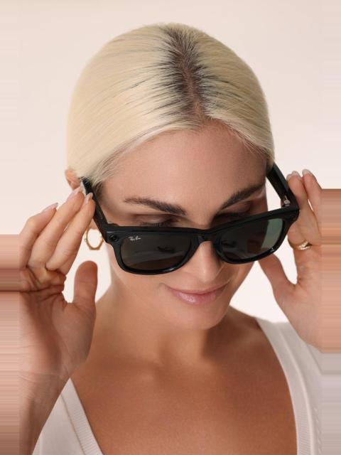 Ray-Ban Mata Wayfarer Sunglasses - Shiny Black Green