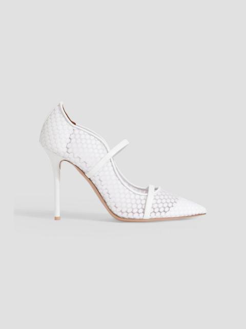 MALONE SOULIERS Maureen 100 leather-trimmed lace pumps