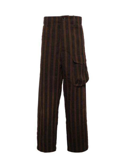 UMA WANG VERTICAL-STRIPE DROP-CROTCH TROUSERS