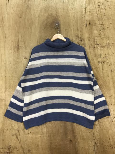 Other Designers Homespun Knitwear - Baggy Striped Turtleneck Knit Sweater Vintage