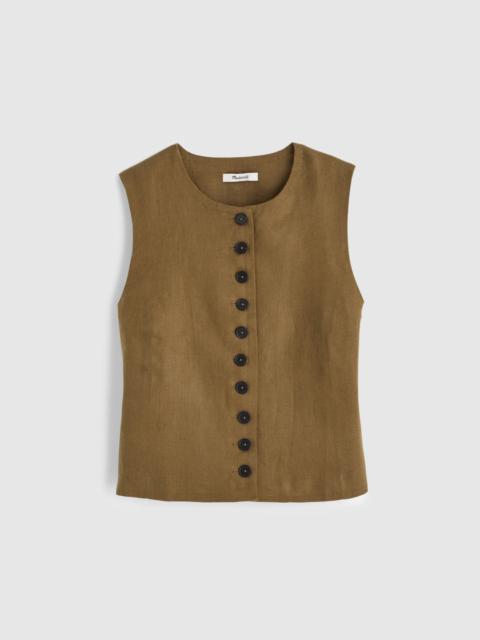 Madewell Button-Front Shell Top in 100% Linen
