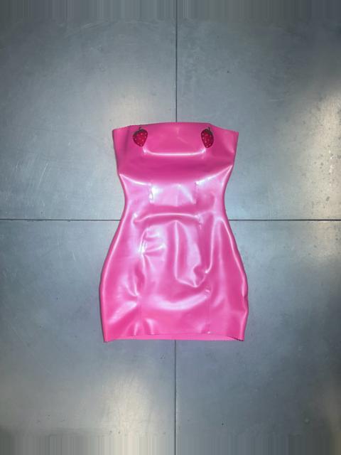POSTER GIRL STRAWB LATEX BANDEAU DRESS CANDY PINK