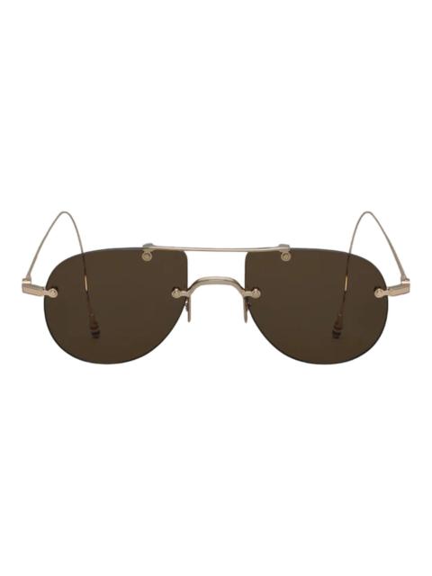 Thom Browne Titanium Rimless Aviator Sunglasses Unisex