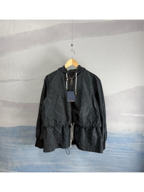 Louis Vuitton Louis Vuitton Black Pleated Zip-Up Windbreaker Jacket with All-Over Monogram Print
