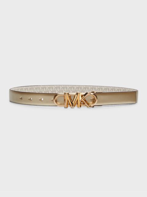 MICHAEL KORS Metallic MK Reversible Leather Belt