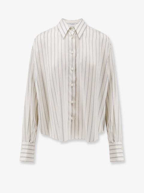 Brunello Cucinelli Brunello Cucinelli Striped Silk Shirt