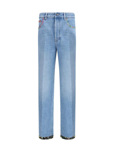 Valentino Men Jeans With Floral Details