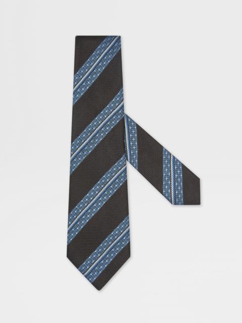 ZEGNA DARK BROWN SILK TIE