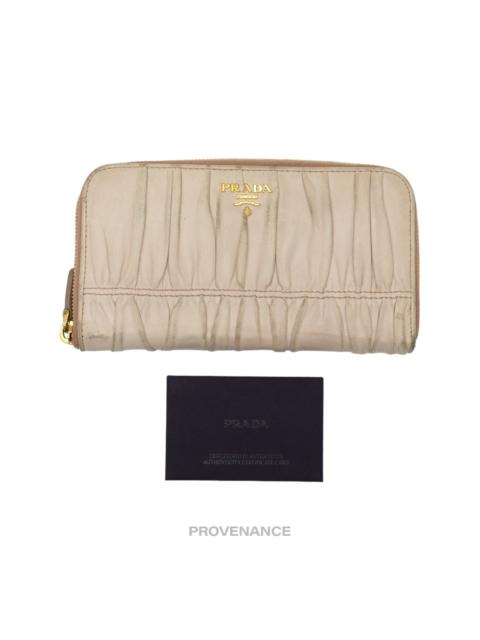Prada Zip Long Wallet - Blush Nappa Gaufre Leather