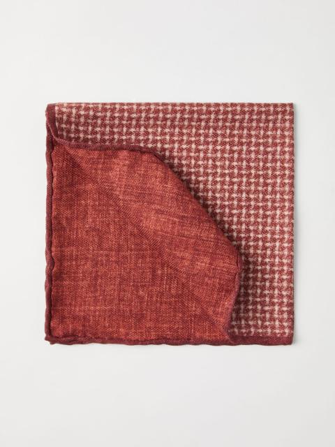 Brunello Cucinelli Silk pocket square with weave design