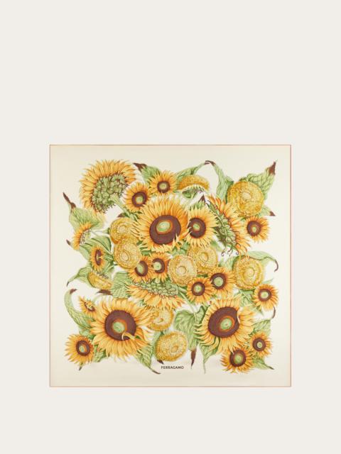 FERRAGAMO Sunflower print silk scarf