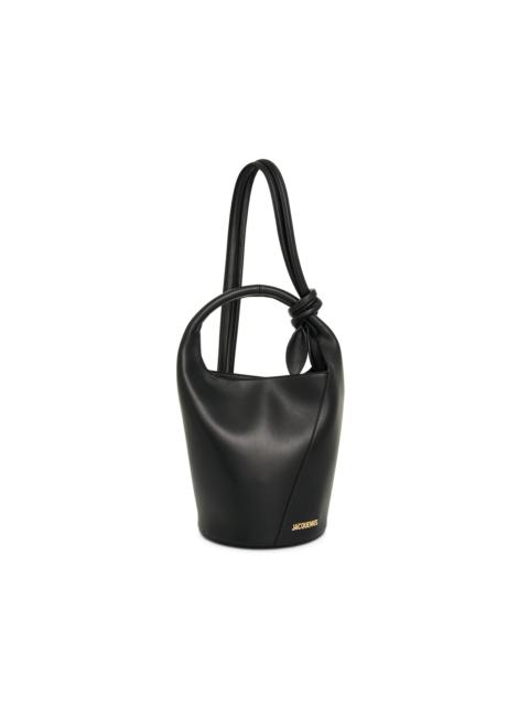 JACQUEMUS Le Petit Tourni Leather Bag in Black